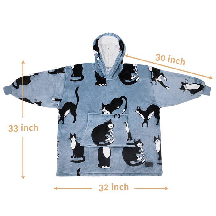 Catalonia Kid Classic Sherpa Oversize Hoodie Blanket