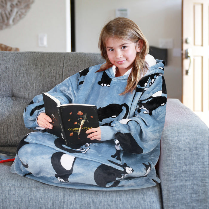 Catalonia Kid Classic Sherpa Oversize Hoodie Blanket