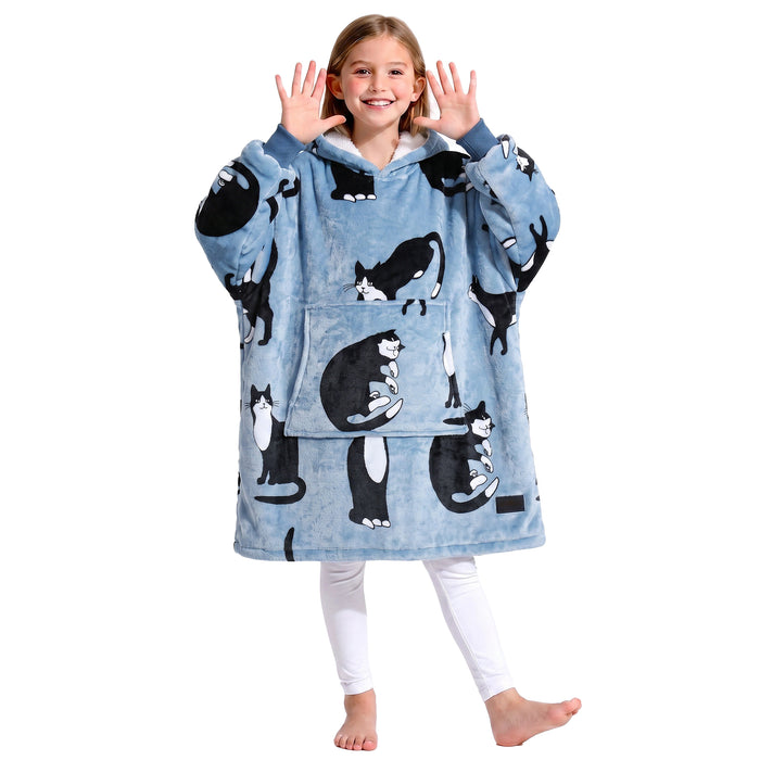 Catalonia Kid Classic Sherpa Oversize Hoodie Blanket