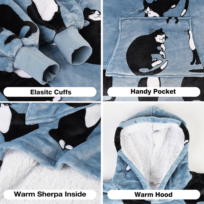 Catalonia Kid Classic Sherpa Oversize Hoodie Blanket