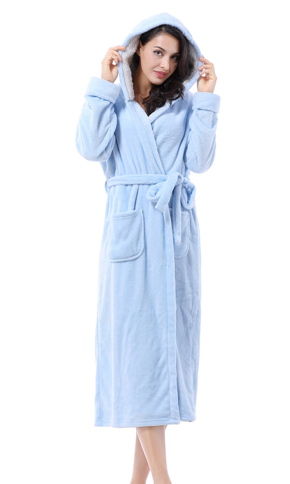 Fleece Bathrobe with Hood