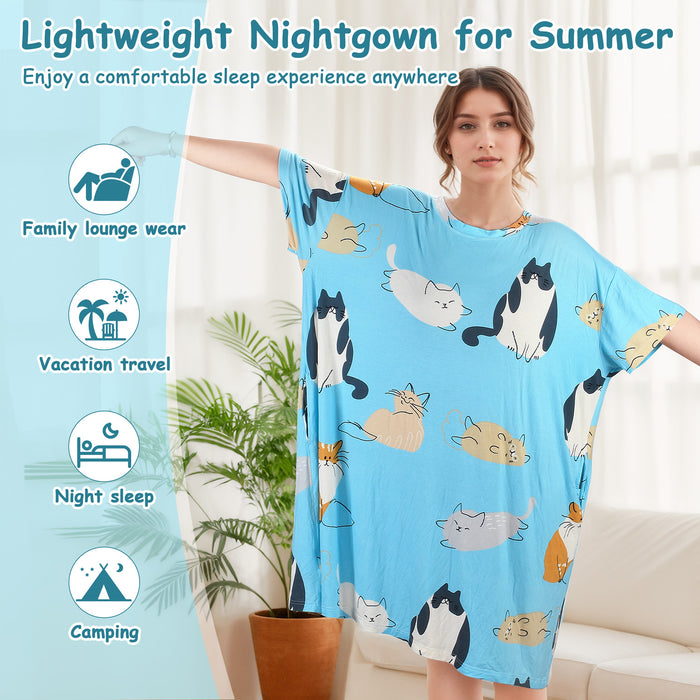 Women Cooling Oversized Sleep Tee