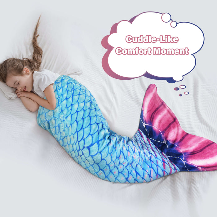 Hand-Knitted Mermaid Tail Blanket for Kids