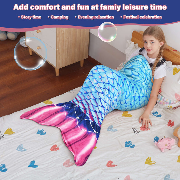 Flannel Mermaid Tail Blanket