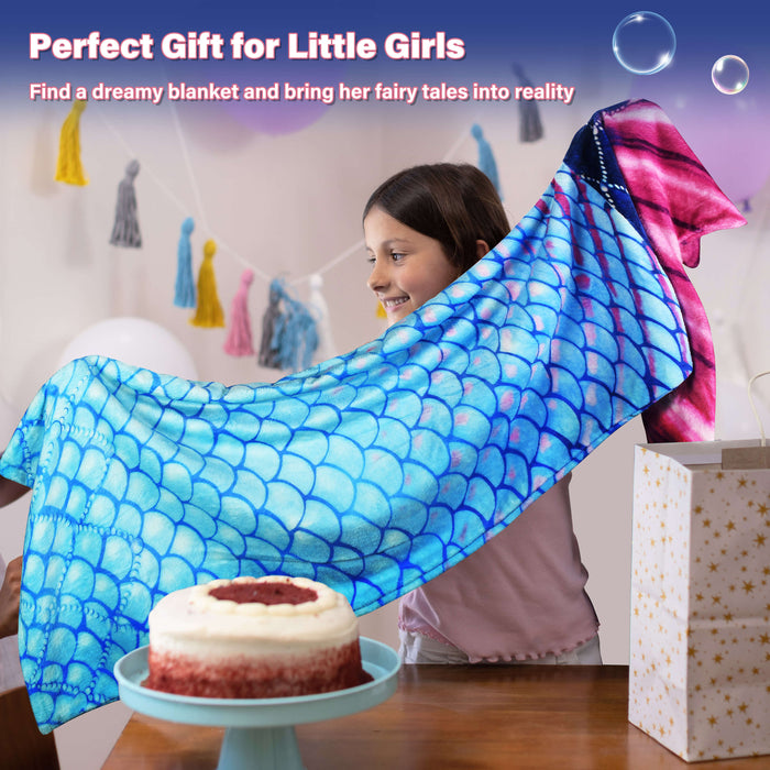 Hand-Knitted Mermaid Tail Blanket for Kids