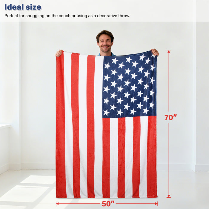 Patriotic American Eagle Flag Throw Blanket