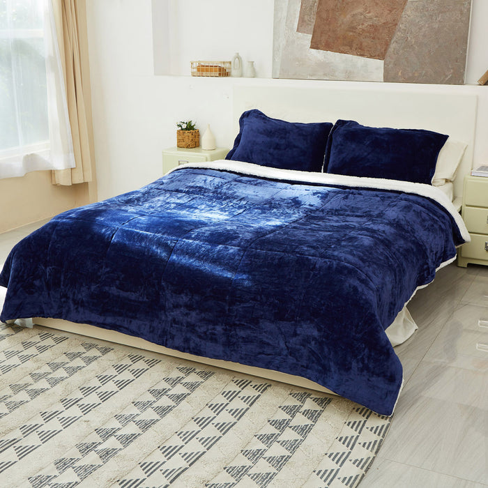 Solid Color Sherpa Throw Blanket