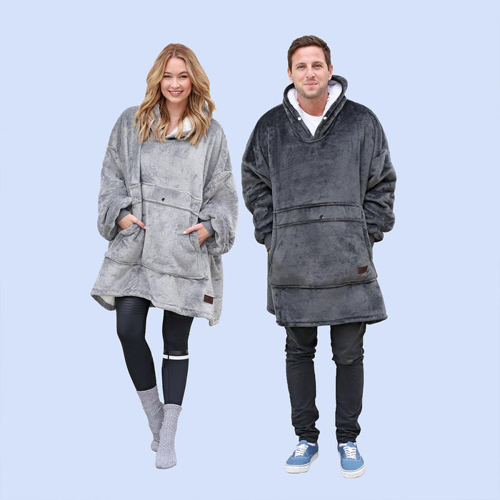 Classic Sherpa Fleece Oversized Hoodie Blanket