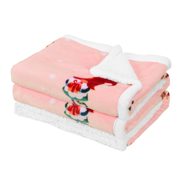 Christmas Spirit Sherpa Throw Blanket