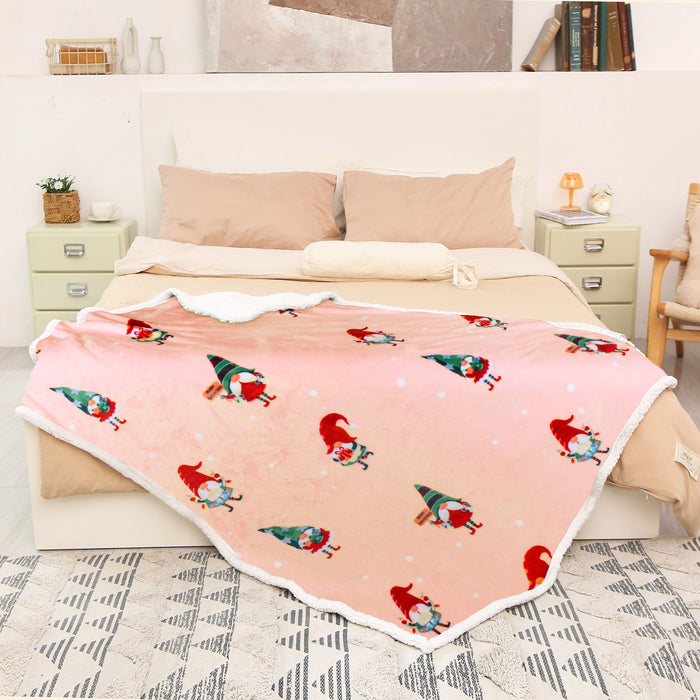 Christmas Spirit Sherpa Throw Blanket