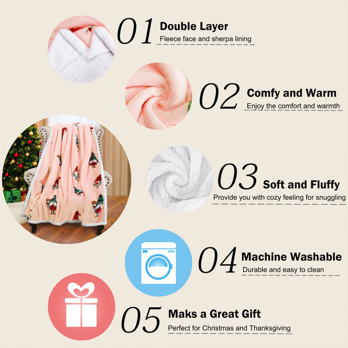 Christmas Spirit Sherpa Throw Blanket