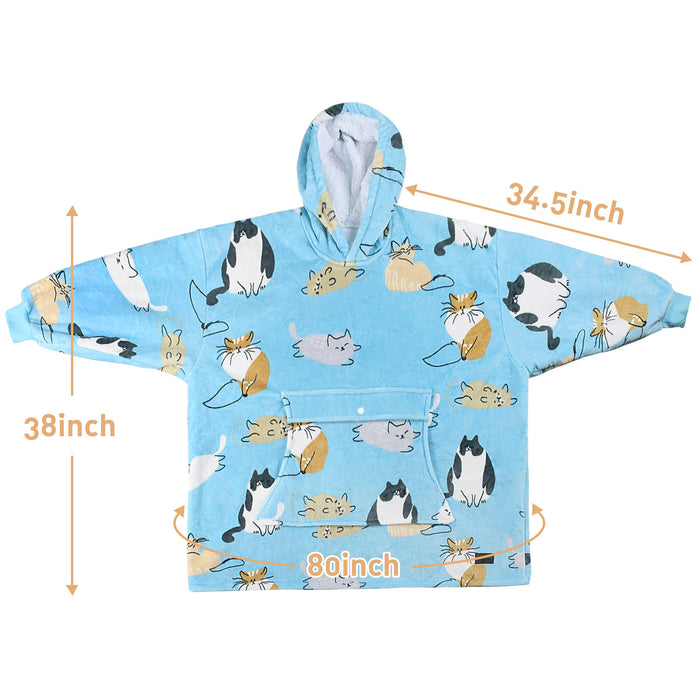 Animal Kingdom Sherpa Oversize Hoodie Blanket