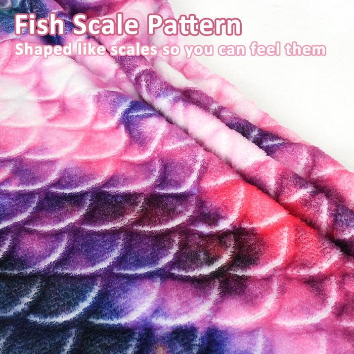 Flannel Mermaid Tail Blanket For Toddler