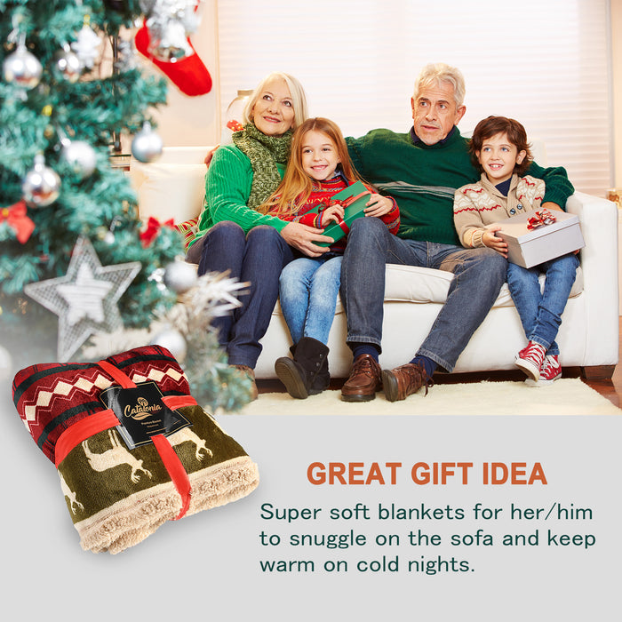 Christmas Sherpa Throw Blanket
