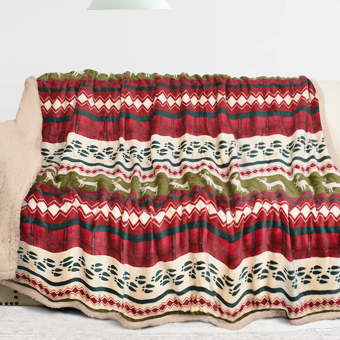 Christmas Sherpa Throw Blanket