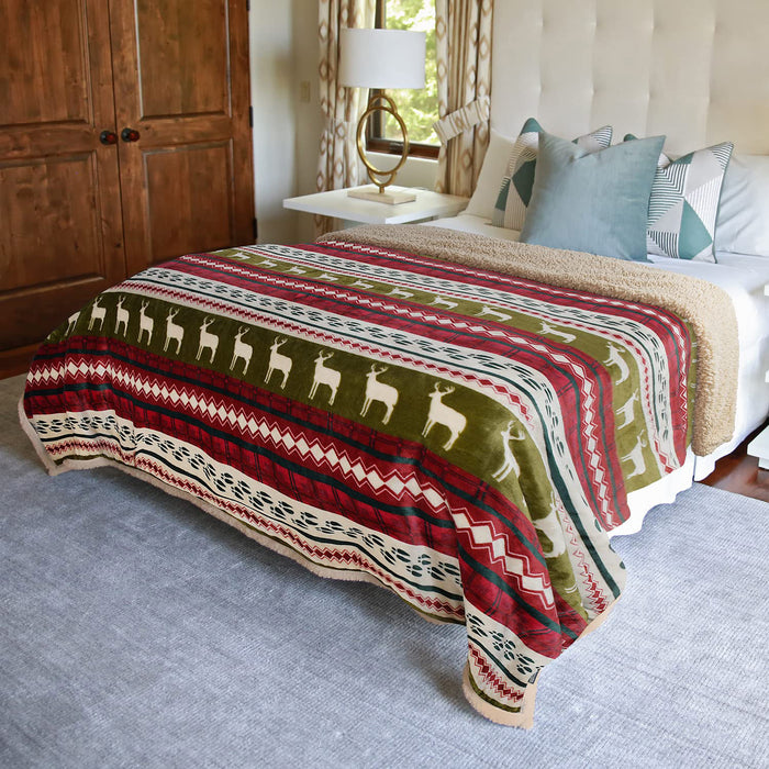 Christmas Sherpa Throw Blanket