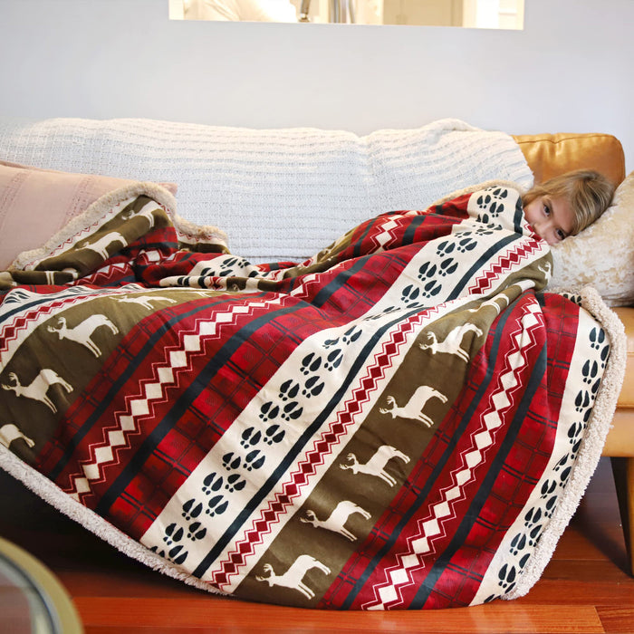 Christmas Sherpa Throw Blanket