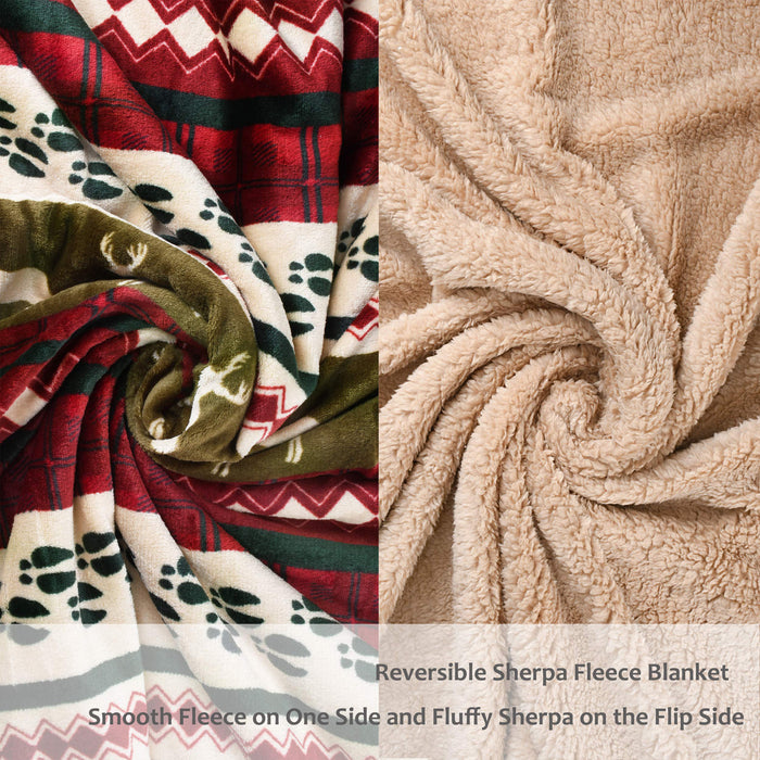 Christmas Sherpa Throw Blanket