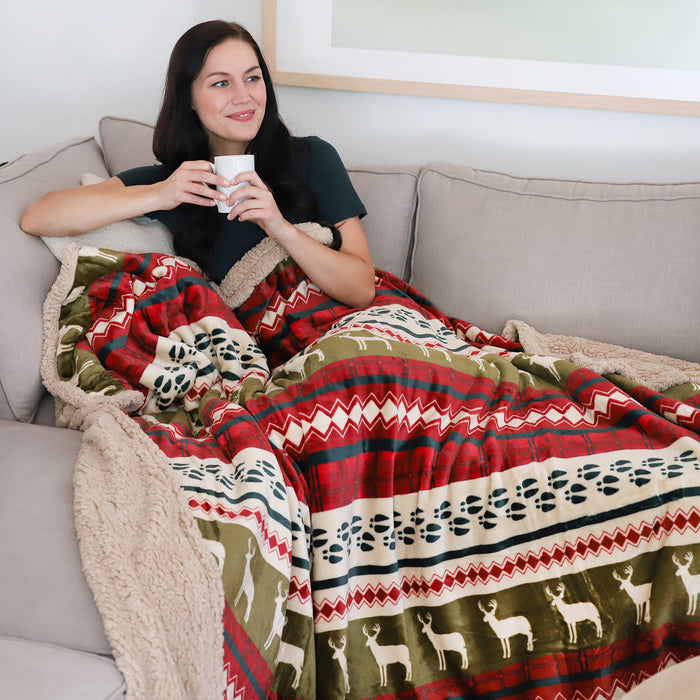 Christmas Sherpa Throw Blanket