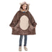 Kids animal cat hoodie blanket - black cat cuff detail