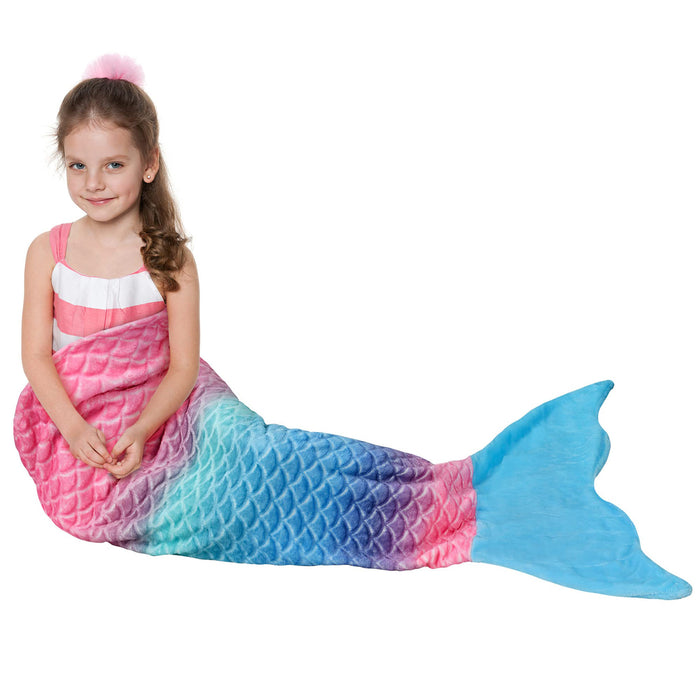 Flannel Mermaid Tail Blanket