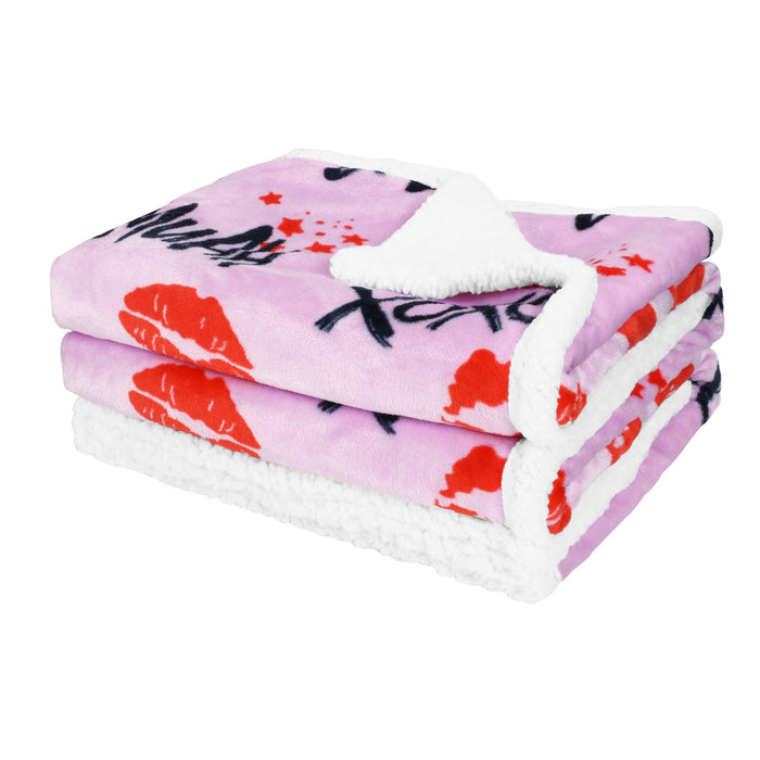 Love's Embrace Sherpa Throw Blanket
