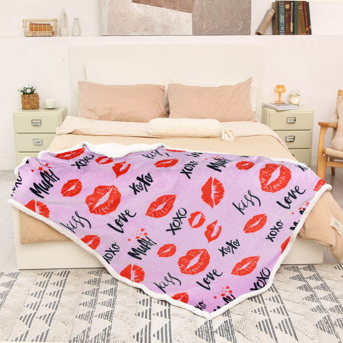 Love's Embrace Sherpa Throw Blanket