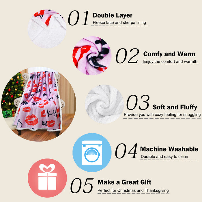 Love's Embrace Sherpa Throw Blanket