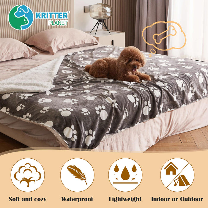Kritter Planet Sherpa Fleece Waterproof Dog Blankets
