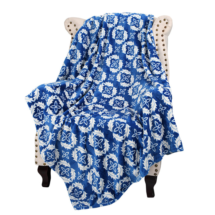Moroccan Ikat Fleece Lightweight Throw Blanket