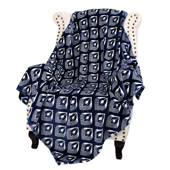 Moroccan Ikat Fleece Lightweight Throw Blanket