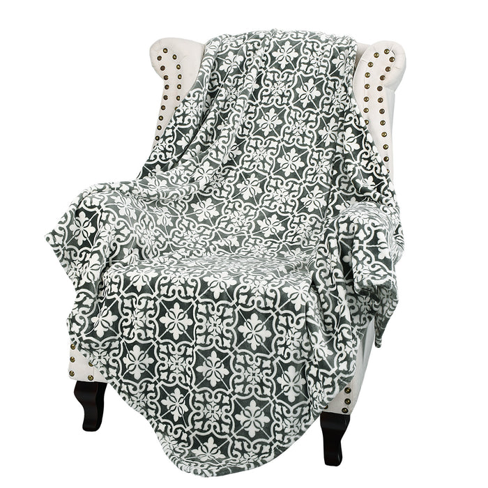 Moroccan Ikat Fleece Lightweight Throw Blanket