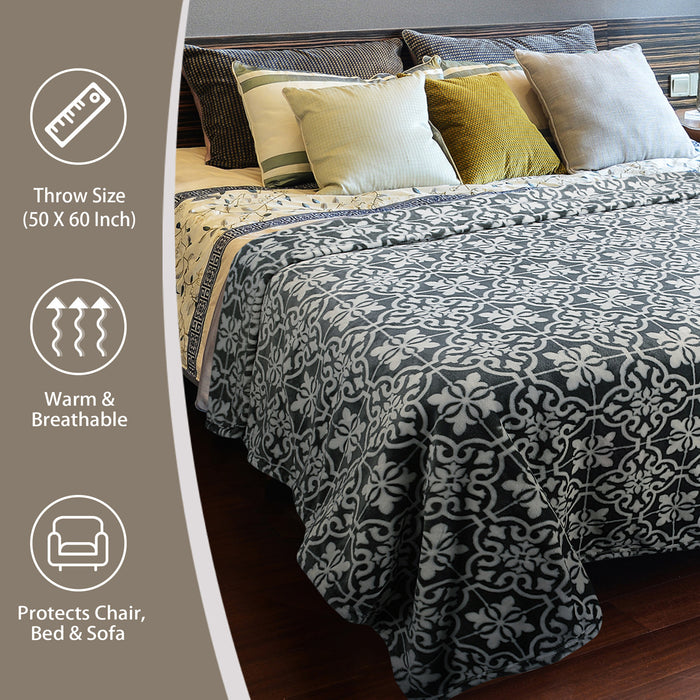 Moroccan Ikat Fleece Lightweight Throw Blanket
