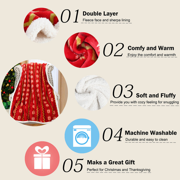 Xmas Sherpa Throw Blanket