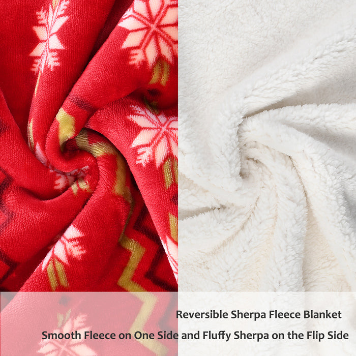 Xmas Sherpa Throw Blanket
