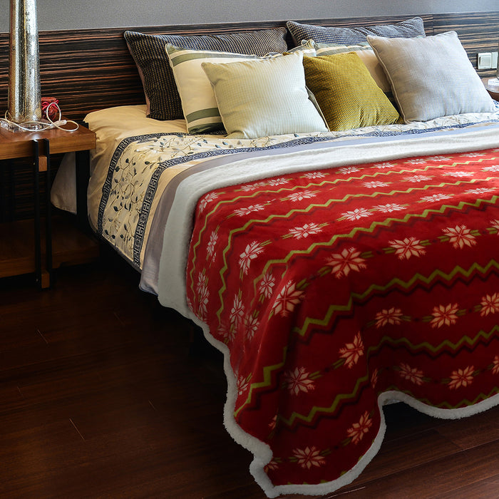 Xmas Sherpa Throw Blanket