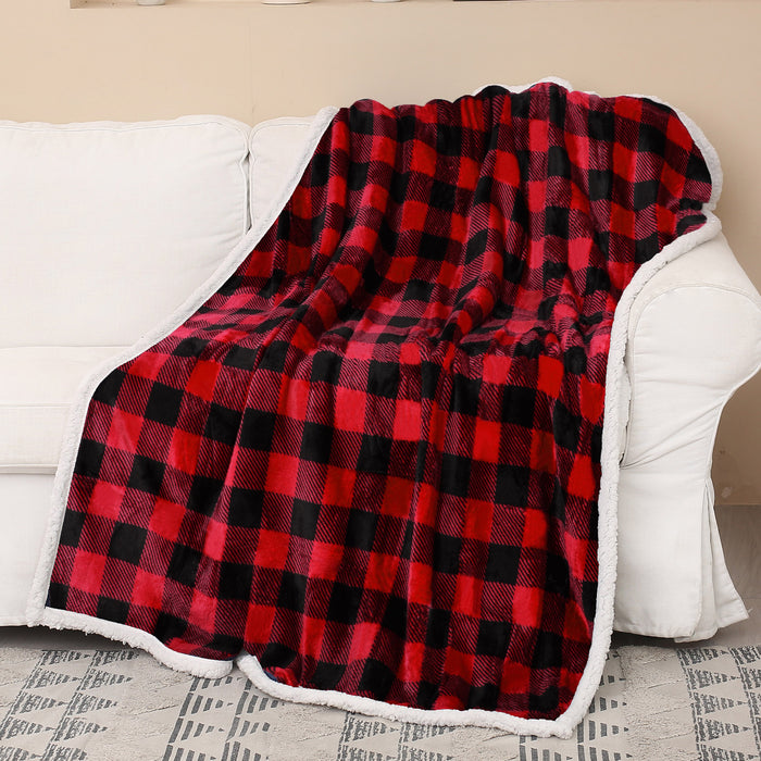 Plaid Sherpa Throw Blanket