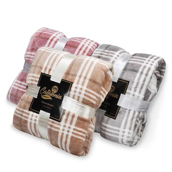 Plaid Sherpa Throw Blanket