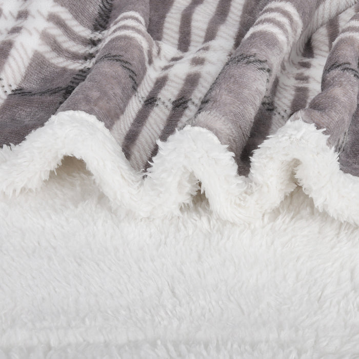 Plaid Sherpa Throw Blanket