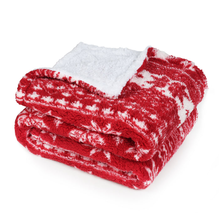 Snowflake Sherpa Throw Blanket