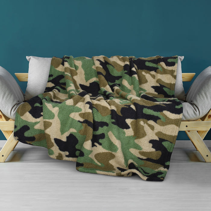 Reversible Sherpa Lightweight Throw Blanket
