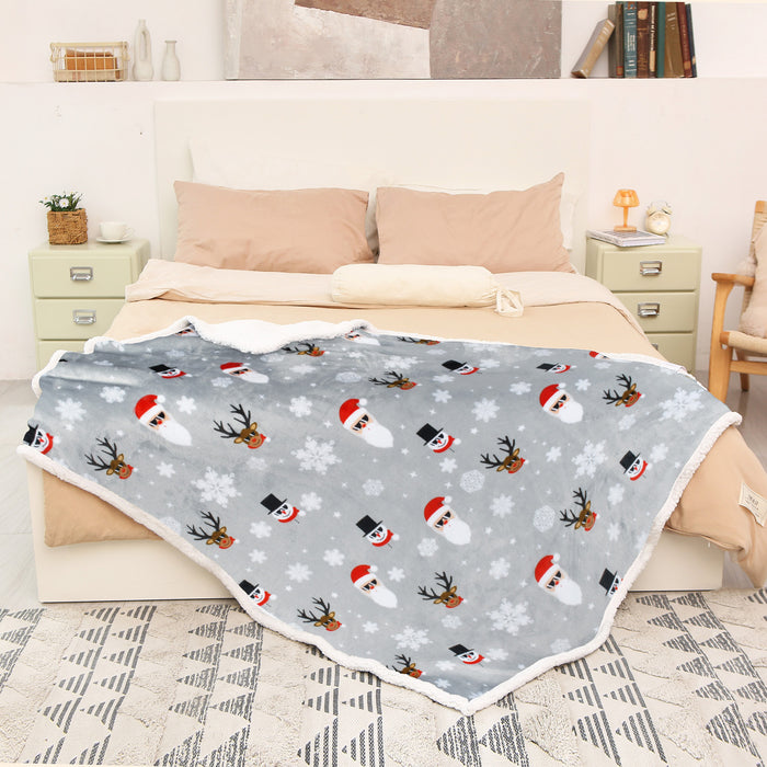 Christmas Spirit Sherpa Throw Blanket