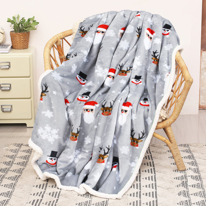 Christmas Spirit Sherpa Throw Blanket