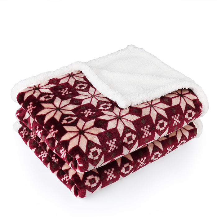 Xmas Sherpa Throw Blanket