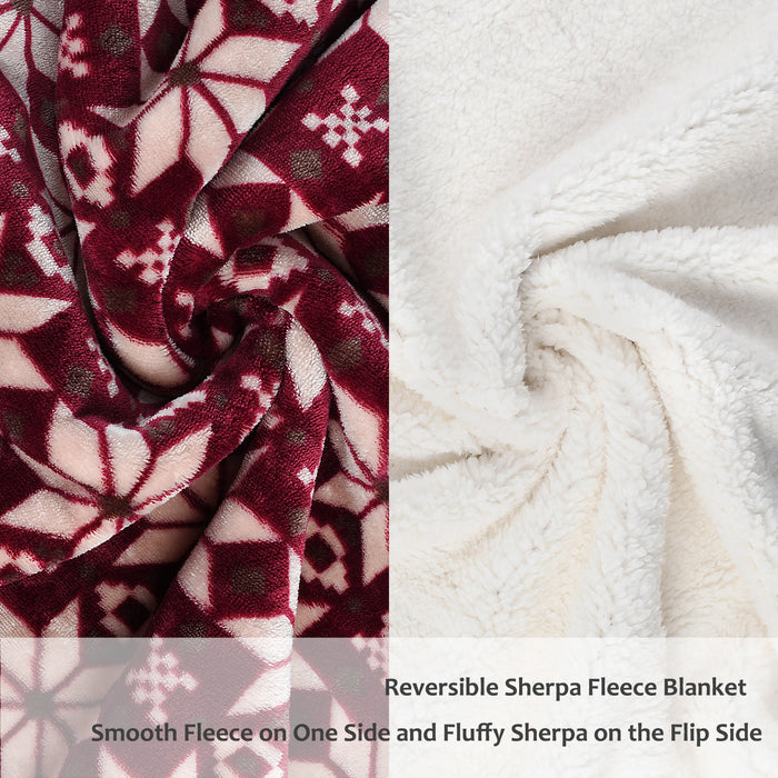 Xmas Sherpa Throw Blanket
