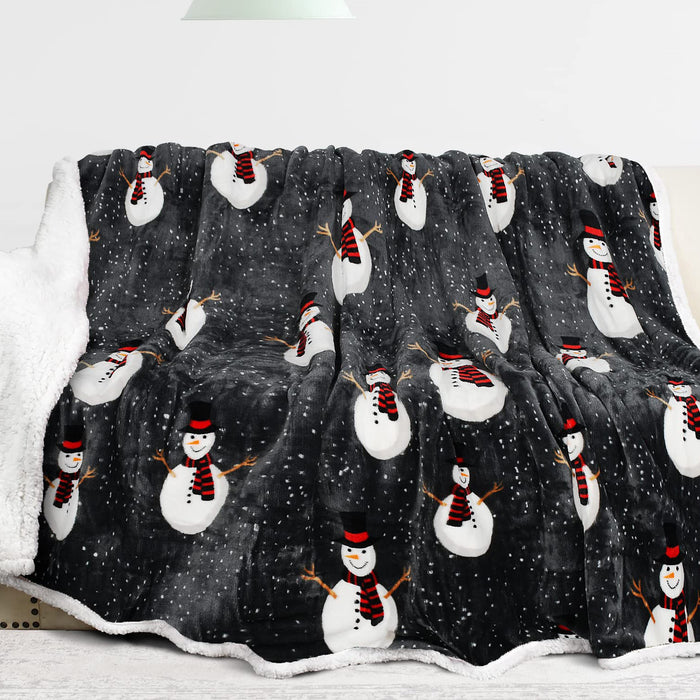 Christmas Sherpa Throw Blanket