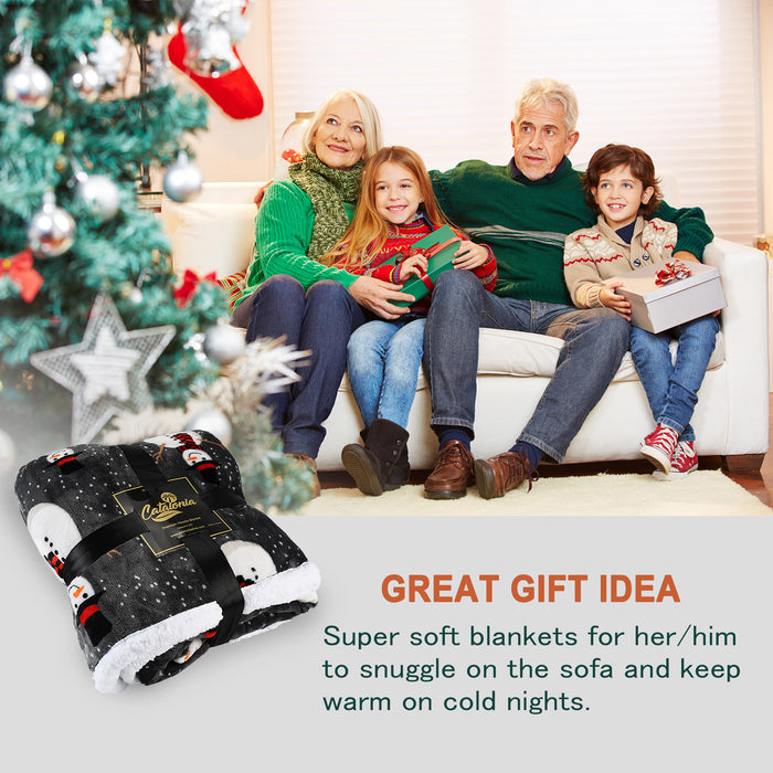 Christmas Sherpa Throw Blanket