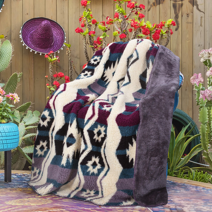Southwest Inspired Sherpa Throw Blanket