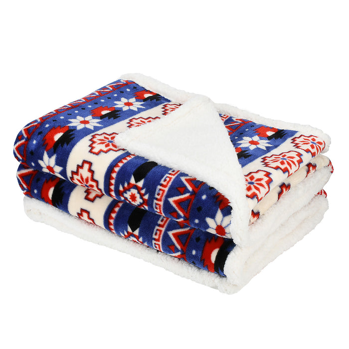 Xmas Sherpa Throw Blanket