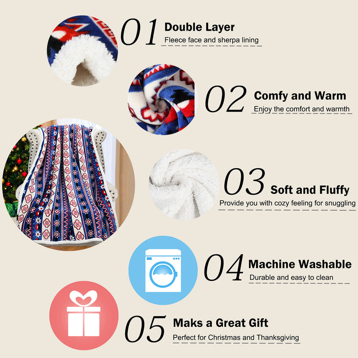 Xmas Sherpa Throw Blanket
